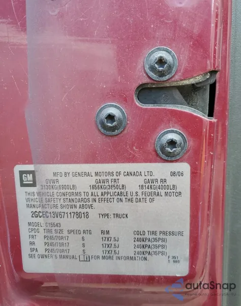 2007 Chevrolet Silverado C1500 Classic Crew Cab из США, поврежденный, VIN 2GCEC13V671178018